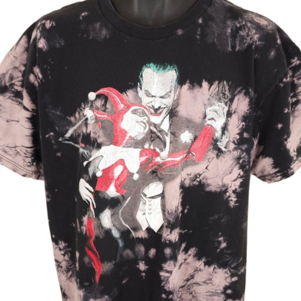 Joker Harley Quinn T Shirt Mens Size XL Black DC Comics Tango Tie Dye